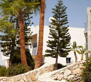 Malerische Hotelanlage  mit Vorgärten des Aphrodite Bay Hotels auf Zypern